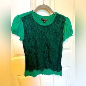 ✨vintage✨ Behnaz Sarafpour x Target puff sleeve lace overlay tshirt